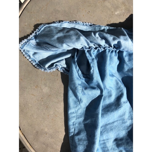 TCEC Blue Shoulderless Crop Top - Picture 5 of 5